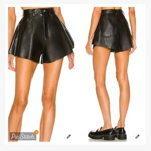 We Wore What Flare Bell Short Black Vegan Leather